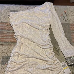White One Shoulder Ruched Bodycon Dress